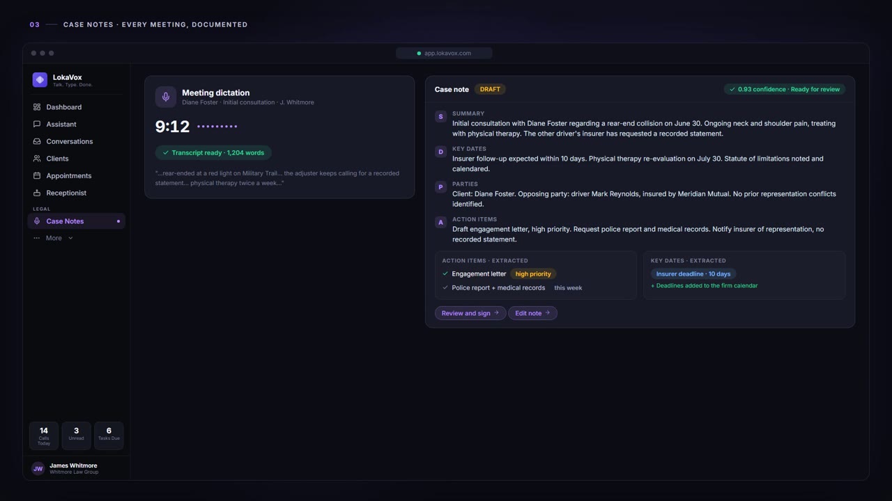 Law Firm demo on LokaVox