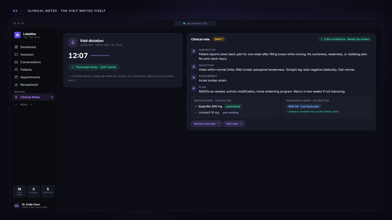 Medical Practice demo on LokaVox